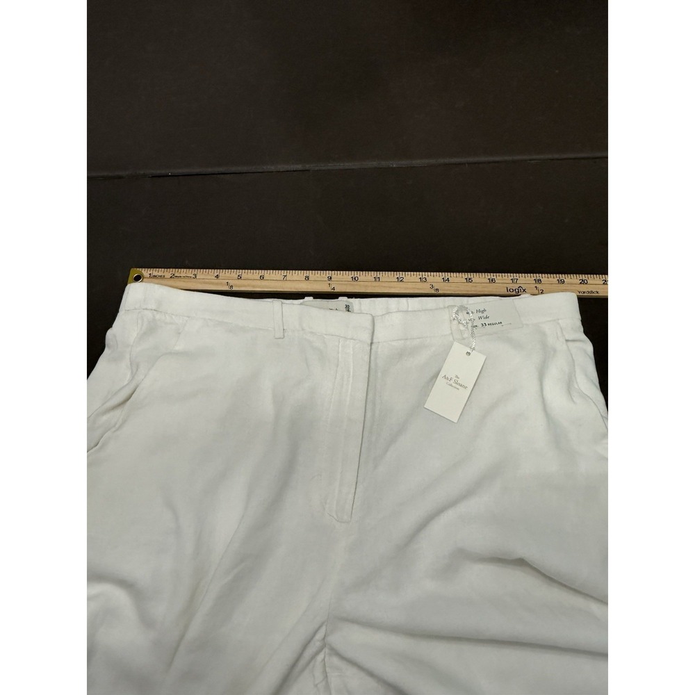 Abercrombie & Fitch Sloane Linen-Blend Tailored Wide Leg Pant Minimal NWT sz 33 - Picture 7 of 10